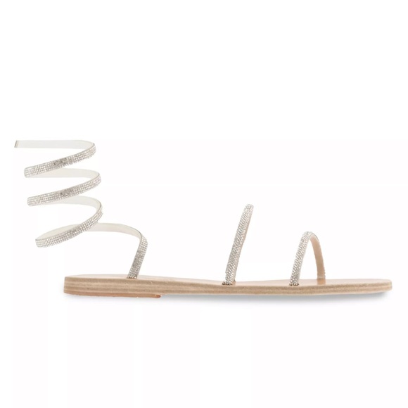 Ancient Greek Sandals Ofis Crystal-Embellished Leather Wraparound Sandals - Picture 2 of 4